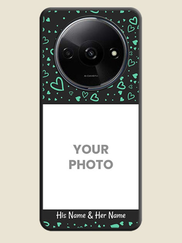 Custom Sea Green Indefinite Love Pattern - Photo on Space Black Soft Matte Mobile Cover - Redmi A3 - alternate view