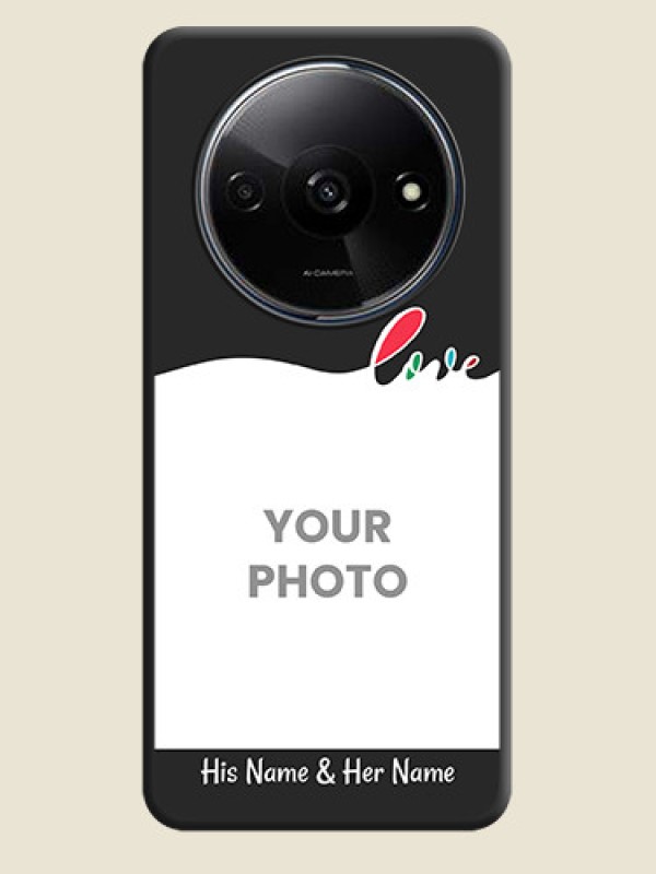 Custom Fall in Love Pattern with Picture - Photo on Space Black Soft Matte Mobile Case - Redmi A3 - alternate view
