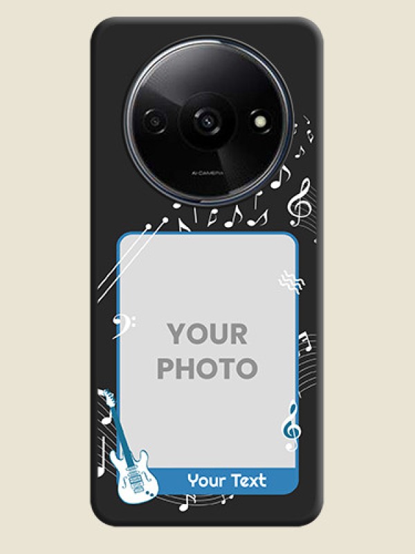Custom Musical Theme Design with Text - Photo on Space Black Soft Matte Mobile Case - Redmi A3 - alternate view