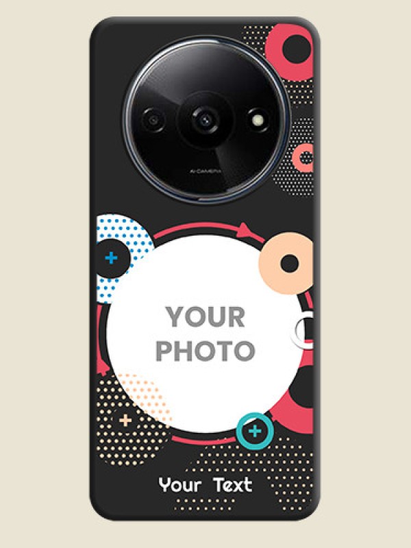 Custom Multicoloured Round Image on Personalised Space Black Soft Matte Cases - Redmi A3 - alternate view