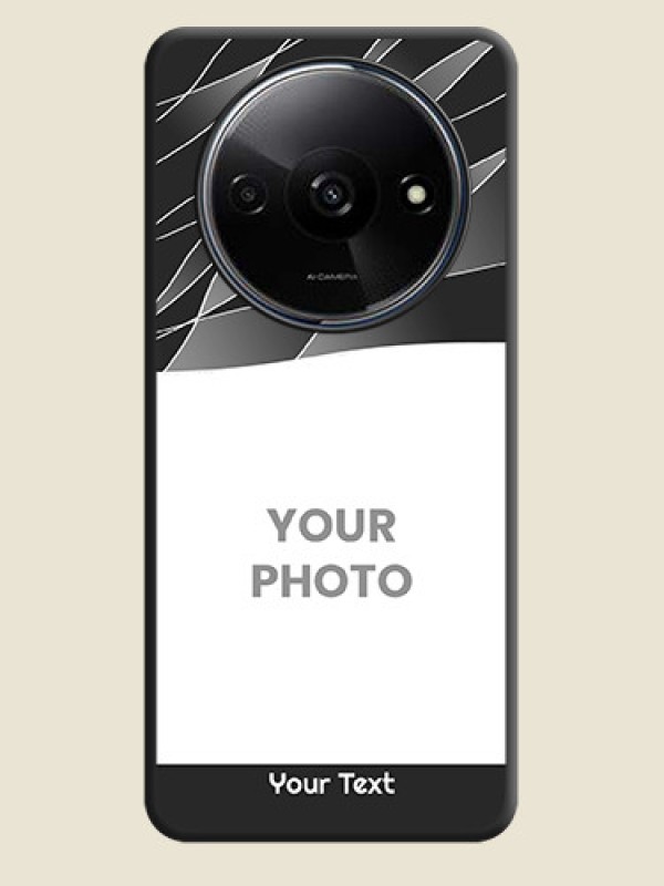 Custom Mixed Wave Lines - Photo on Space Black Soft Matte Mobile Cover - Redmi A3 - alternate view