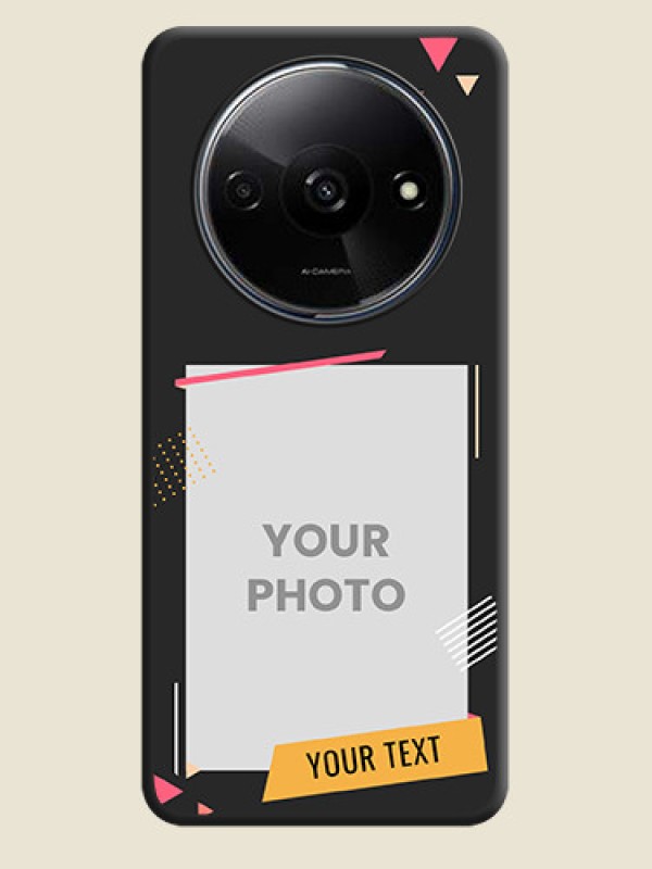 Custom Photo Frame with Triangle Small Dots - Photo on Space Black Soft Matte Back Cover - Redmi A3 - alternate view