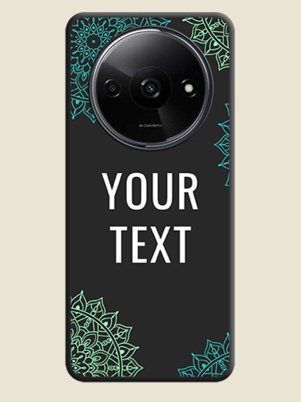 Custom Your Name with Floral Design on Space Black Custom Soft Matte Back Cover - Redmi A3 - alternate view