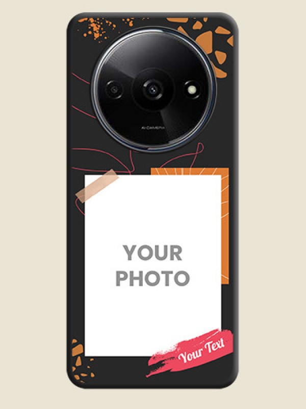 Custom Orange Photo Frame on Space Black Custom Soft Matte Phone Back Cover - Redmi A3 - alternate view