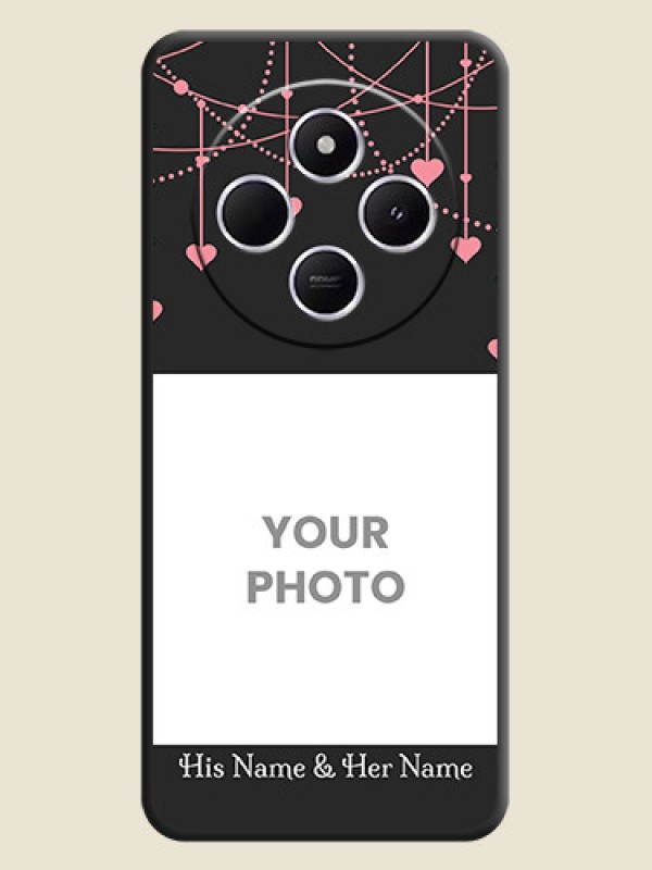 Custom Pink Love Hangings with Text On Space Black Custom Soft Matte Mobile Back Cover - Xiaomi Redmi A4 5G - alternate view