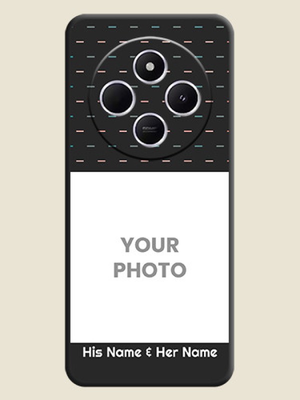 Custom Line Pattern Design with Text On Space Black Custom Soft Matte Mobile Back Cover - Xiaomi Redmi A4 5G - alternate view
