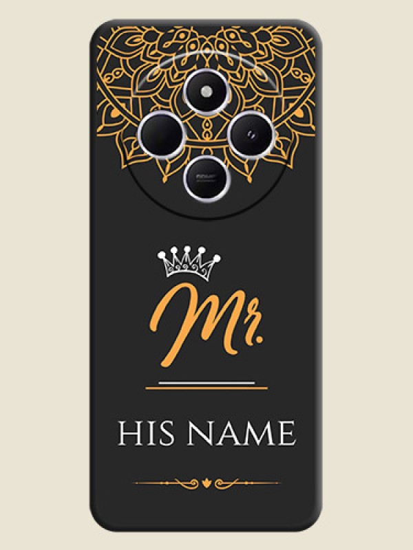 Custom Mr Name with Floral Design On Space Black Custom Soft Matte Mobile Back Cover - Xiaomi Redmi A4 5G - alternate view