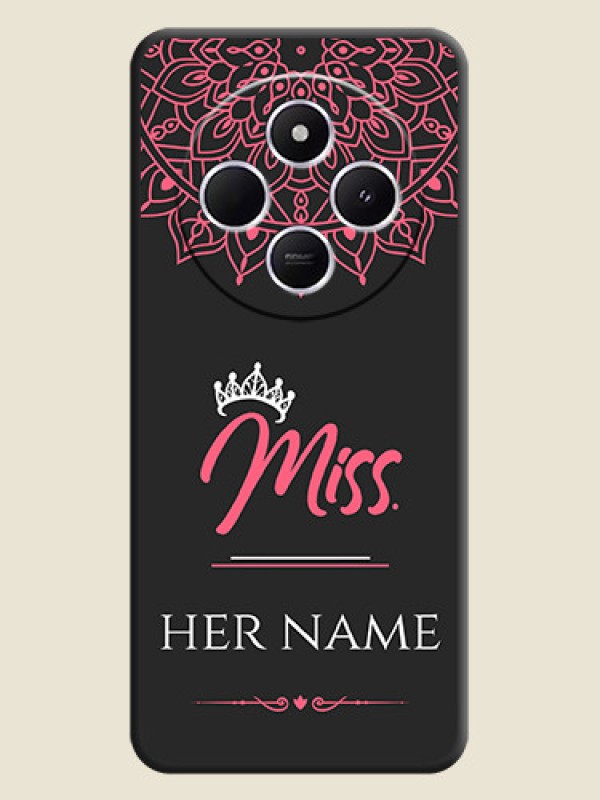 Custom Mrs Name with Floral Design On Space Black Custom Soft Matte Mobile Back Cover - Xiaomi Redmi A4 5G - alternate view
