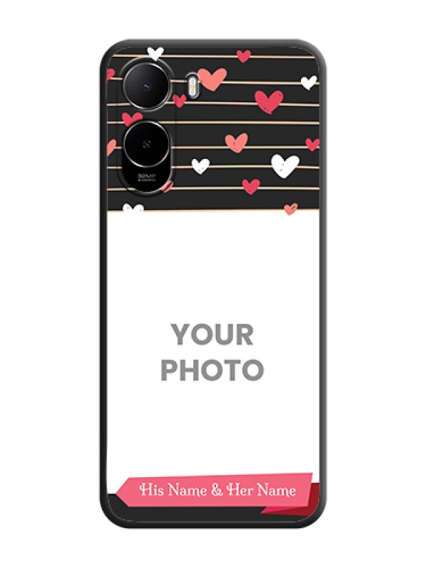 Custom Love Pattern with Name on Pink Ribbon on Photo On Space Black Custom Soft Matte Mobile Back Cover - Xiaomi Redmi A7 Pro 5G - alternate view
