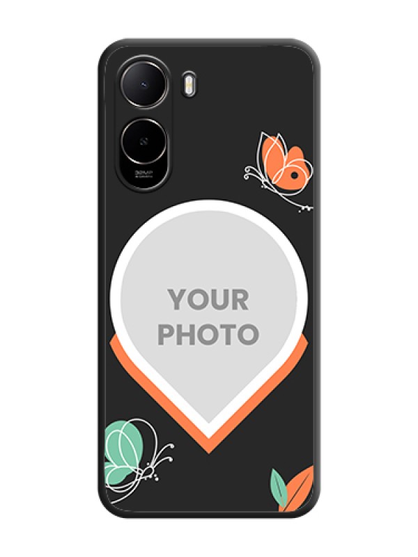 Custom Upload Pic With Simple Butterly Design On Space Black Custom Soft Matte Mobile Back Cover - Xiaomi Redmi A7 Pro 5G - alternate view