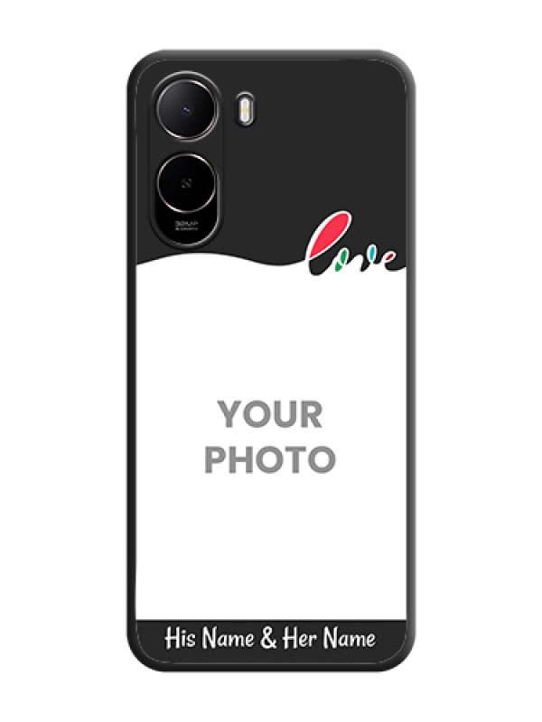 Custom Fall in Love Pattern with Picture on Photo On Space Black Custom Soft Matte Mobile Back Cover - Xiaomi Redmi A7 Pro 4G - alternate view