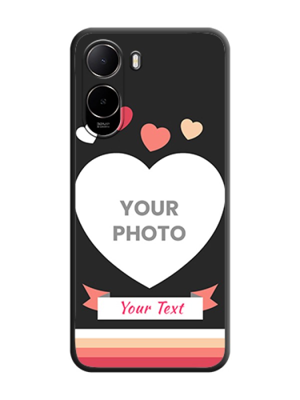 Custom Love Shaped Photo with Colorful Stripes On Space Black Custom Soft Matte Mobile Back Cover - Xiaomi Redmi A7 Pro 4G - alternate view
