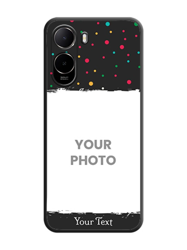 Custom Multicolor Dotted Pattern with Text On Space Black Custom Soft Matte Mobile Back Cover - Xiaomi Redmi A7 Pro 4G - alternate view