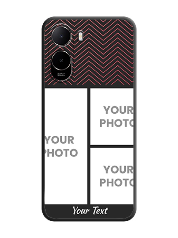 Custom Wave Pattern with 3 Image Holder On Space Black Custom Soft Matte Mobile Back Cover - Xiaomi Redmi A7 Pro 4G - alternate view