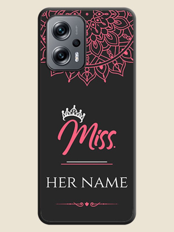 Custom Mrs Name with Floral Design on Space Black Personalized Soft Matte Phone Covers - Xiaomi Redmi K50I 5G - alternate view