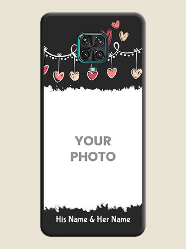 Custom Pink Love Hangings with Name on Space Black Custom Soft Matte Phone Cases - Redmi Note 10 Lite - alternate view