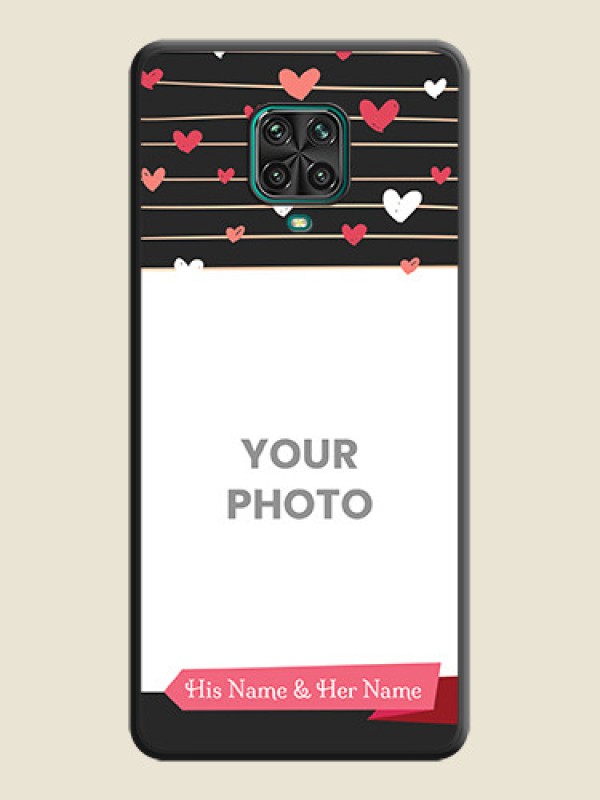 Custom Love Pattern with Name on Pink Ribbon  on Photo on Space Black Soft Matte Back Cover - Redmi Note 10 Lite - alternate view