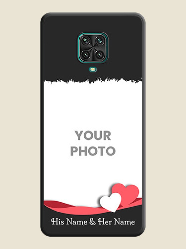 Custom Pin Color Love Shaped Ribbon Design with Text on Space Black Custom Soft Matte Phone Back Cover - Redmi Note 10 Lite - alternate view