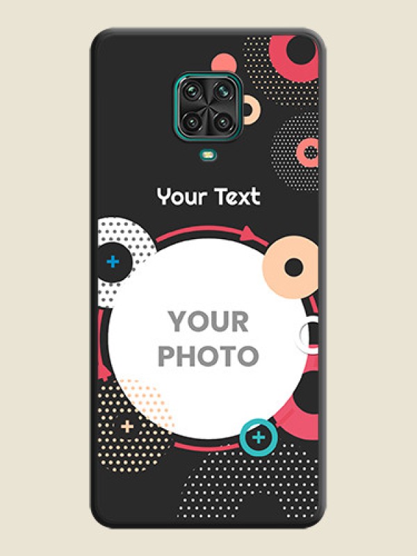Custom Multicoloured Round Image on Personalised Space Black Soft Matte Cases - Redmi Note 10 Lite - alternate view