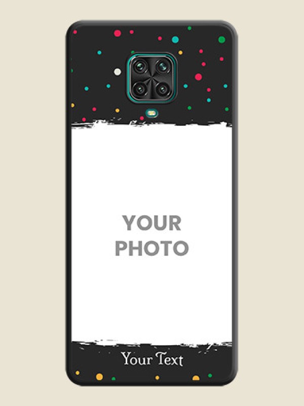 Custom Multicolor Dotted Pattern with Text on Space Black Custom Soft Matte Phone Back Cover - Redmi Note 10 Lite - alternate view