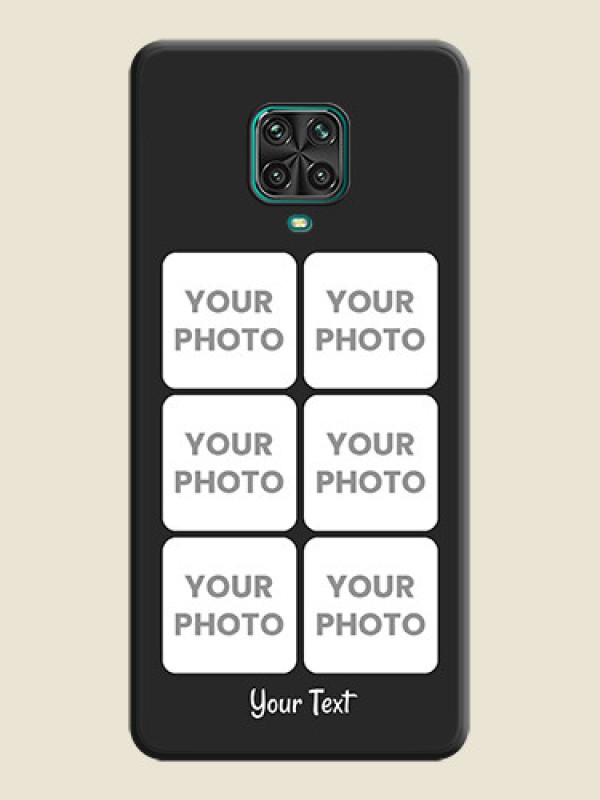 Custom Floral Art with 6 Image Holder on Photo on Space Black Soft Matte Mobile Case - Redmi Note 10 Lite - alternate view