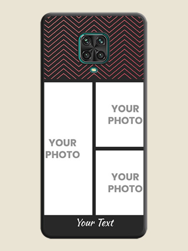 Custom Wave Pattern with 3 Image Holder on Space Black Custom Soft Matte Back Cover - Redmi Note 10 Lite - alternate view