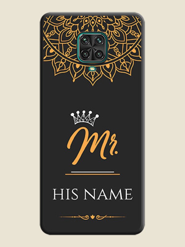 Custom Mr Name with Floral Design  on Personalised Space Black Soft Matte Cases - Redmi Note 10 Lite - alternate view