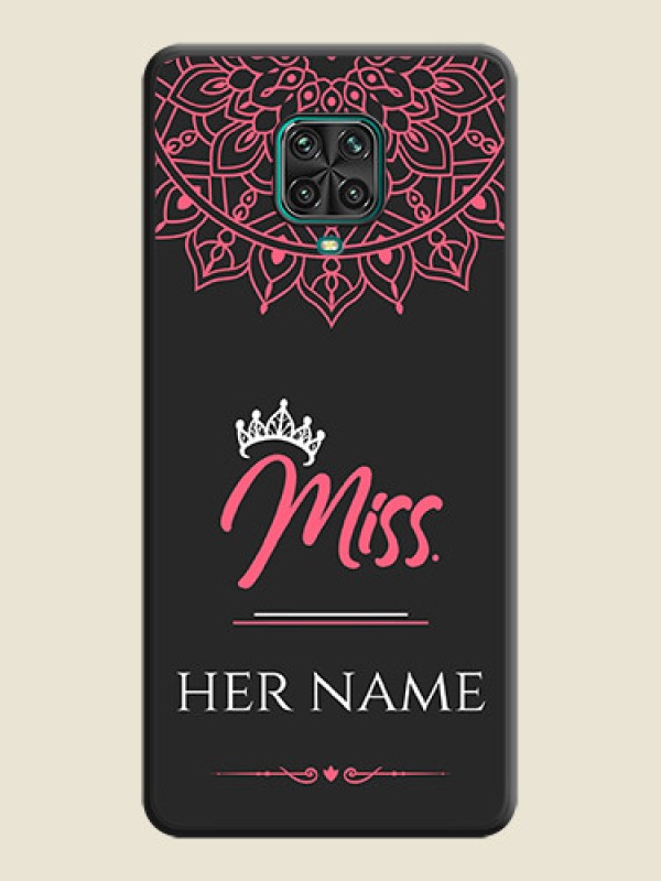 Custom Mrs Name with Floral Design on Space Black Personalized Soft Matte Phone Covers - Redmi Note 10 Lite - alternate view