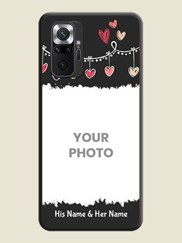 Custom Pink Love Hangings with Name on Space Black Custom Soft Matte Phone Cases - Redmi Note 10 Pro Max - alternate view