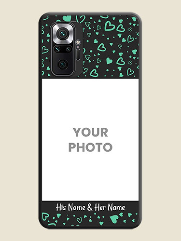 Custom Sea Green Indefinite Love Pattern on Photo on Space Black Soft Matte Mobile Cover - Redmi Note 10 Pro Max - alternate view