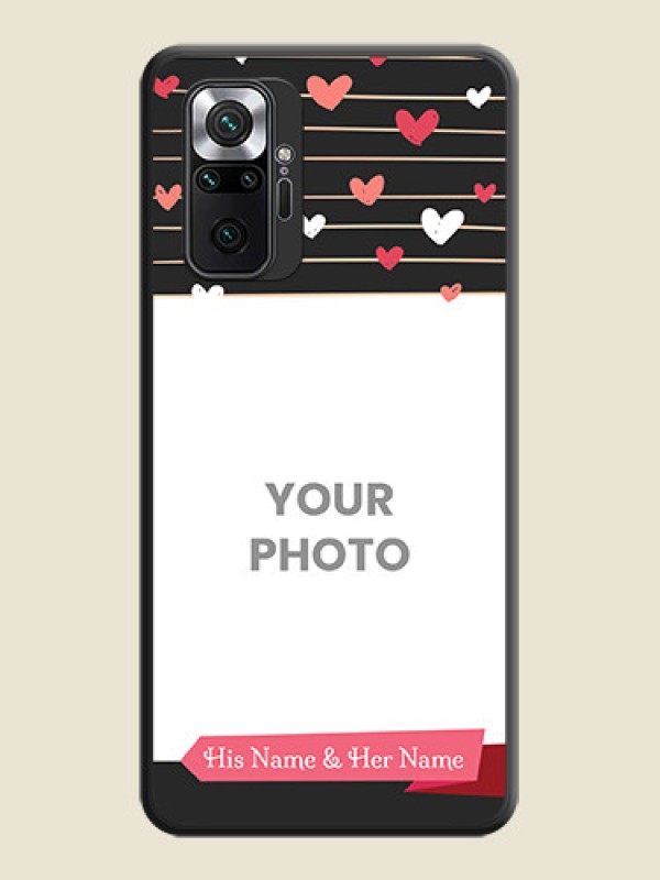 Custom Love Pattern with Name on Pink Ribbon  on Photo on Space Black Soft Matte Back Cover - Redmi Note 10 Pro Max - alternate view
