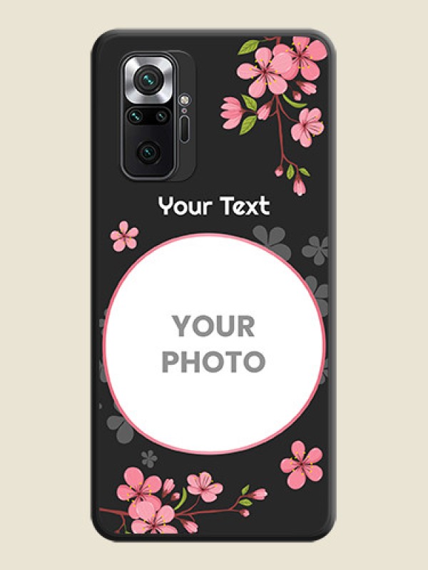Custom Round Image with Pink Color Floral Design on Photo on Space Black Soft Matte Back Cover - Redmi Note 10 Pro Max - alternate view