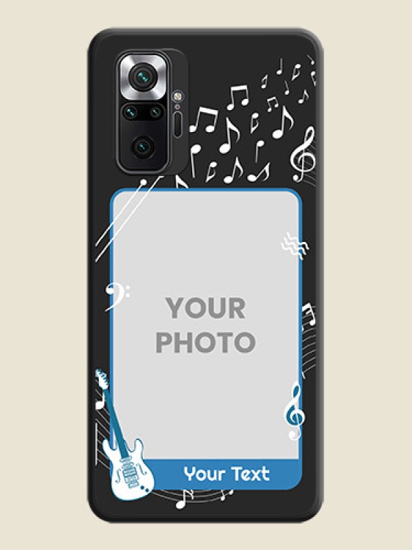 Custom Musical Theme Design with Text on Photo on Space Black Soft Matte Mobile Case - Redmi Note 10 Pro Max - alternate view