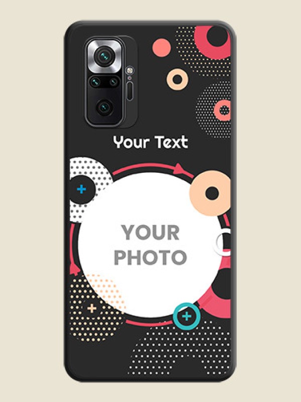 Custom Multicoloured Round Image on Personalised Space Black Soft Matte Cases - Redmi Note 10 Pro Max - alternate view