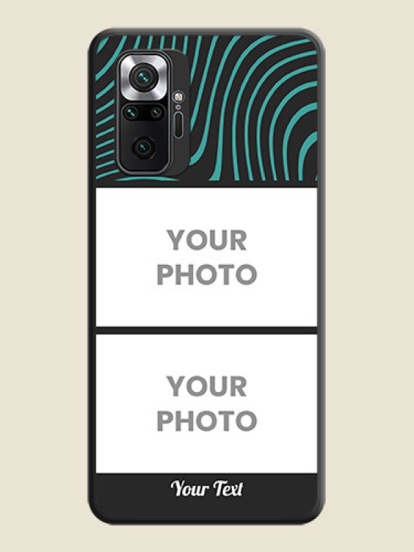 Custom Wave Pattern with 2 Image Holder on Space Black Personalized Soft Matte Phone Covers - Redmi Note 10 Pro Max - alternate view