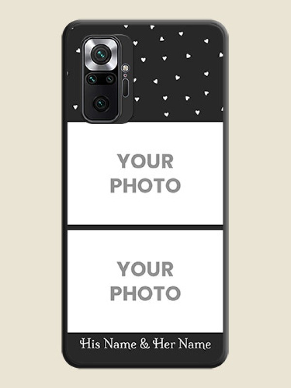 Custom Miniature Love Symbols with Name on Space Black Custom Soft Matte Back Cover - Redmi Note 10 Pro - alternate view