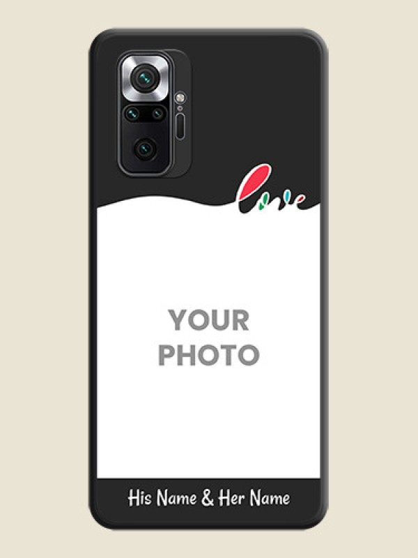Custom Fall in Love Pattern with Picture on Photo on Space Black Soft Matte Mobile Case - Redmi Note 10 Pro - alternate view