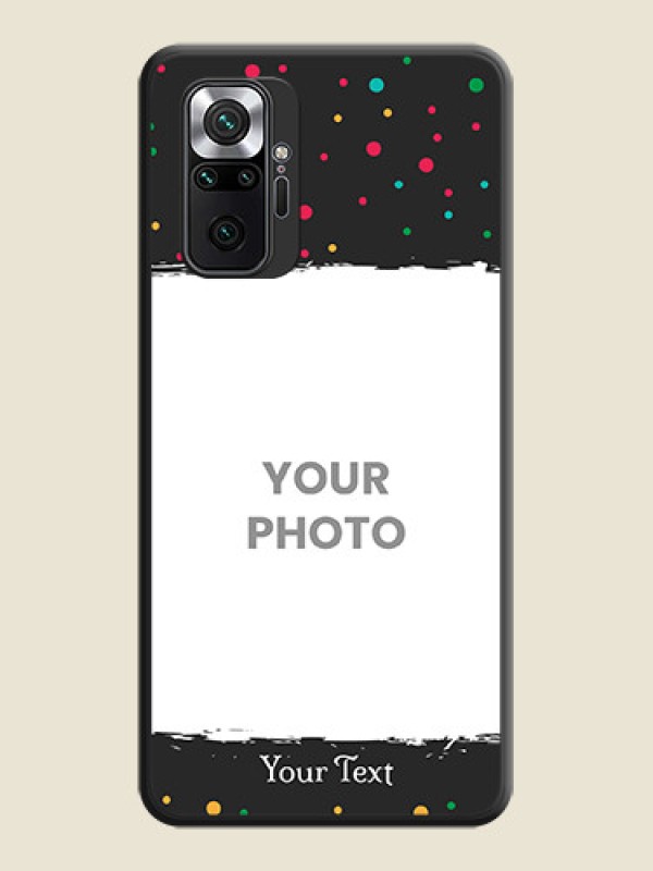Custom Multicolor Dotted Pattern with Text on Space Black Custom Soft Matte Phone Back Cover - Redmi Note 10 Pro - alternate view