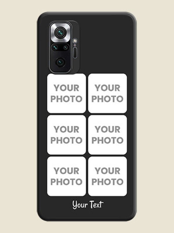 Custom Floral Art with 6 Image Holder on Photo on Space Black Soft Matte Mobile Case - Redmi Note 10 Pro - alternate view