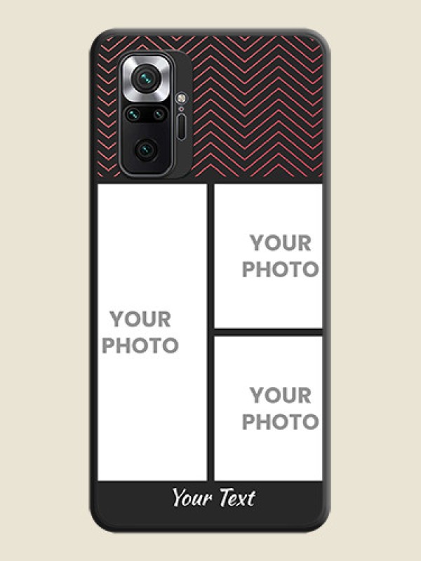 Custom Wave Pattern with 3 Image Holder on Space Black Custom Soft Matte Back Cover - Redmi Note 10 Pro - alternate view