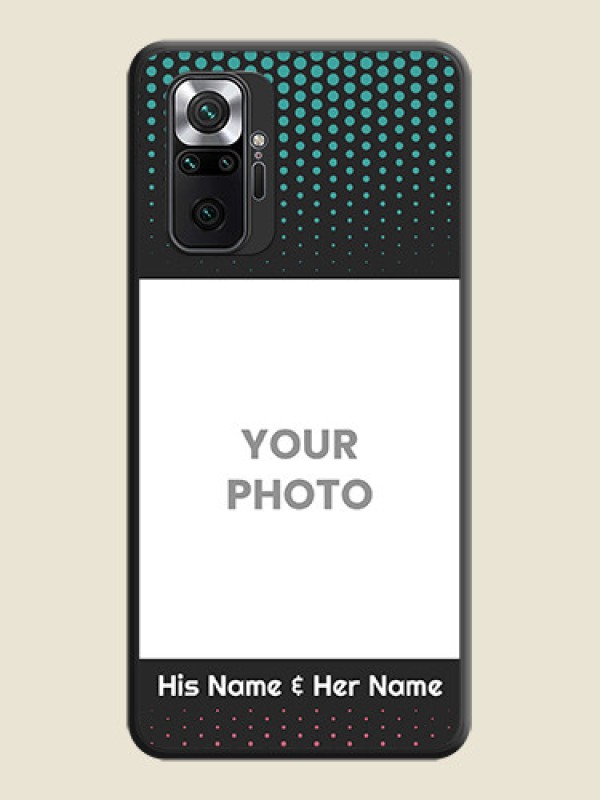 Custom Faded Dots with Grunge Photo Frame and Text on Space Black Custom Soft Matte Phone Cases - Redmi Note 10 Pro - alternate view