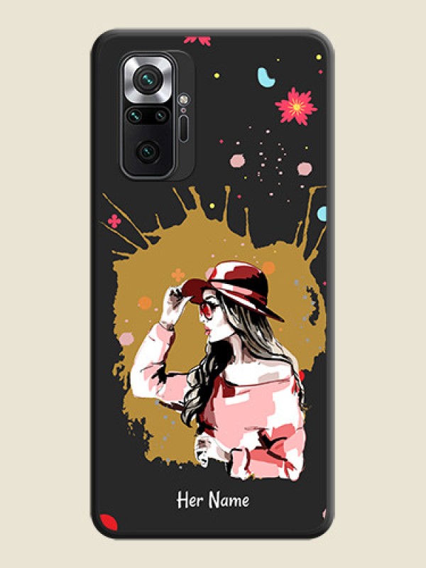 Custom Mordern Lady With Color Splash Background With Custom Text On Space Black Personalized Soft Matte Phone Covers -Xiaomi Redmi Note 10 Pro - alternate view