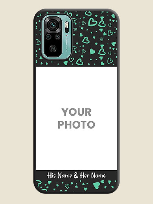 Custom Sea Green Indefinite Love Pattern on Photo on Space Black Soft Matte Mobile Cover - Redmi Note 10 - alternate view