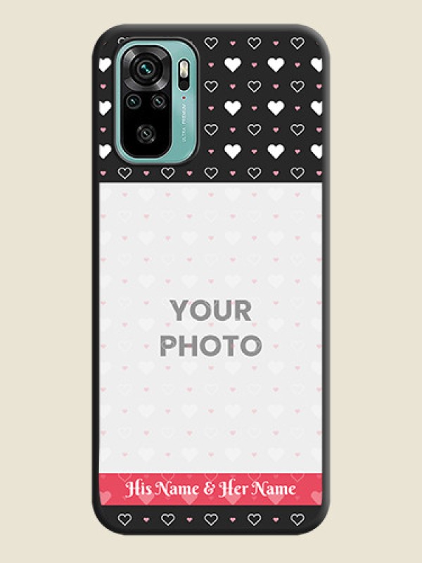 Custom White Color Love Symbols with Text Design on Photo on Space Black Soft Matte Phone Cover - Redmi Note 10 - alternate view
