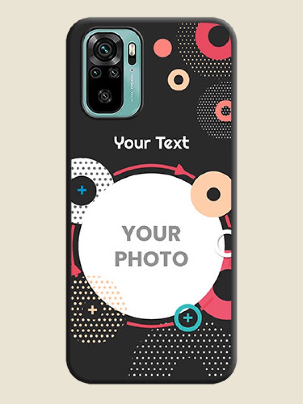 Custom Multicoloured Round Image on Personalised Space Black Soft Matte Cases - Redmi Note 10 - alternate view
