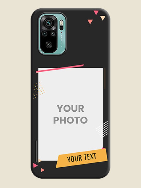 Custom Photo Frame with Triangle Small Dots on Photo on Space Black Soft Matte Back Cover - Redmi Note 10 - alternate view