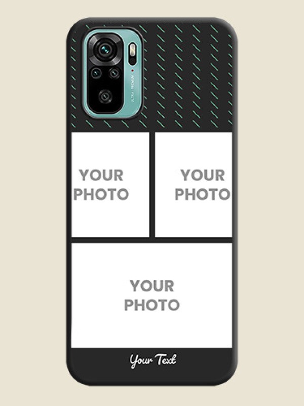 Custom Cross Dotted Pattern with 2 Image Holder  on Personalised Space Black Soft Matte Cases - Redmi Note 10 - alternate view