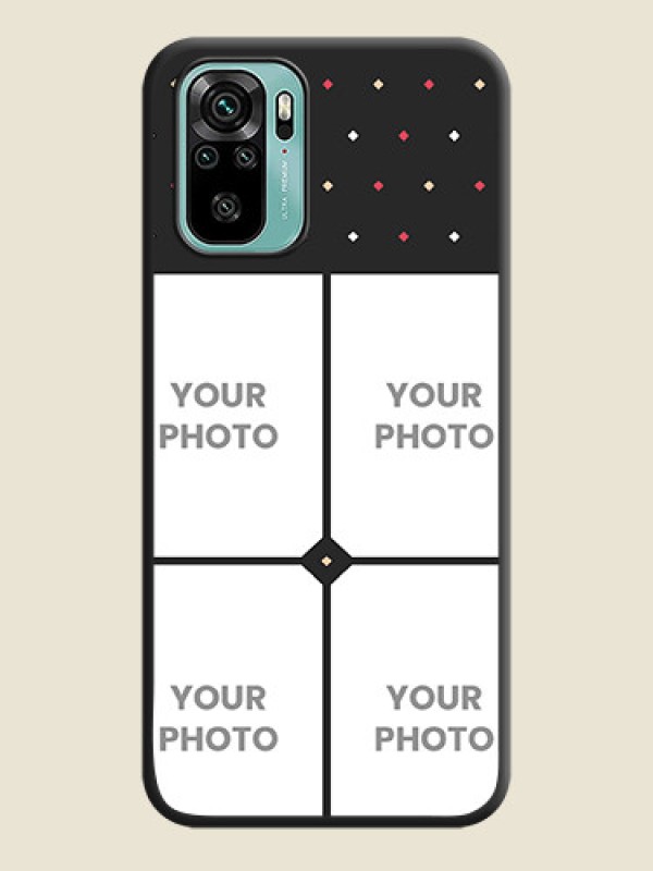 Custom Multicolor Dotted Pattern with 4 Image Holder on Space Black Custom Soft Matte Phone Cases - Redmi Note 10 - alternate view