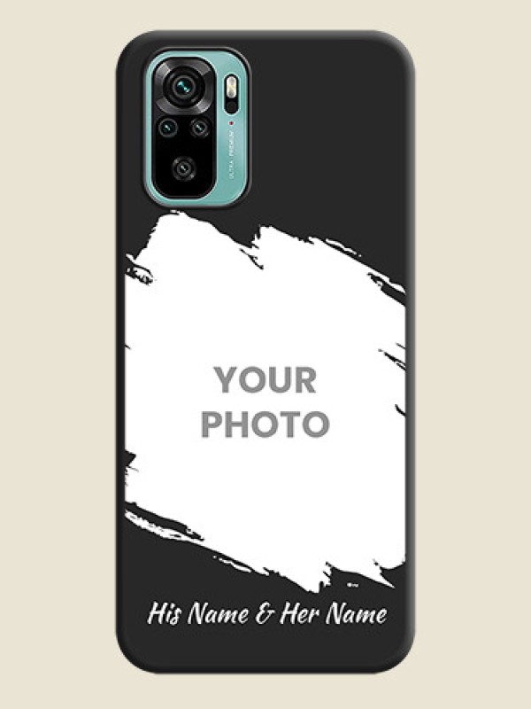 Custom Grunge Brush Strokes on Photo on Space Black Soft Matte Back Cover - Redmi Note 10 - alternate view