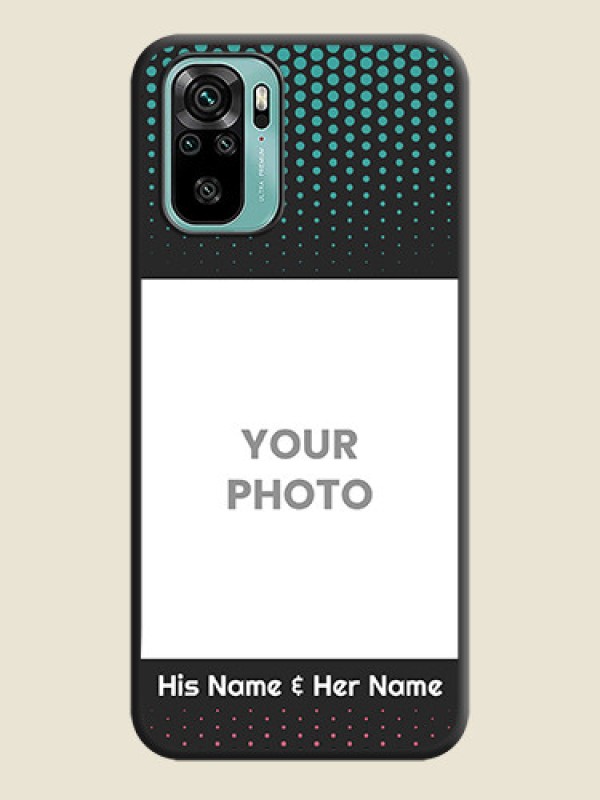 Custom Faded Dots with Grunge Photo Frame and Text on Space Black Custom Soft Matte Phone Cases - Redmi Note 10 - alternate view